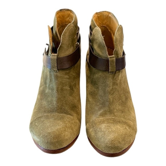 Rag & Bone Women's Olive Harrow Suede‎ Stacked Heel Ankle Bootie Size 7.5 - Picture 3 of 9
